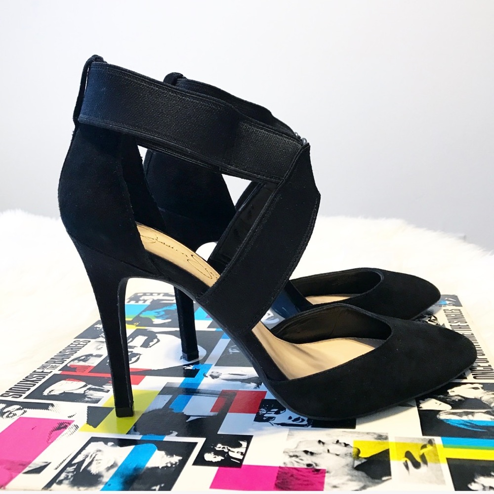 Jessica Simpson Black strappy Venita Heels 10